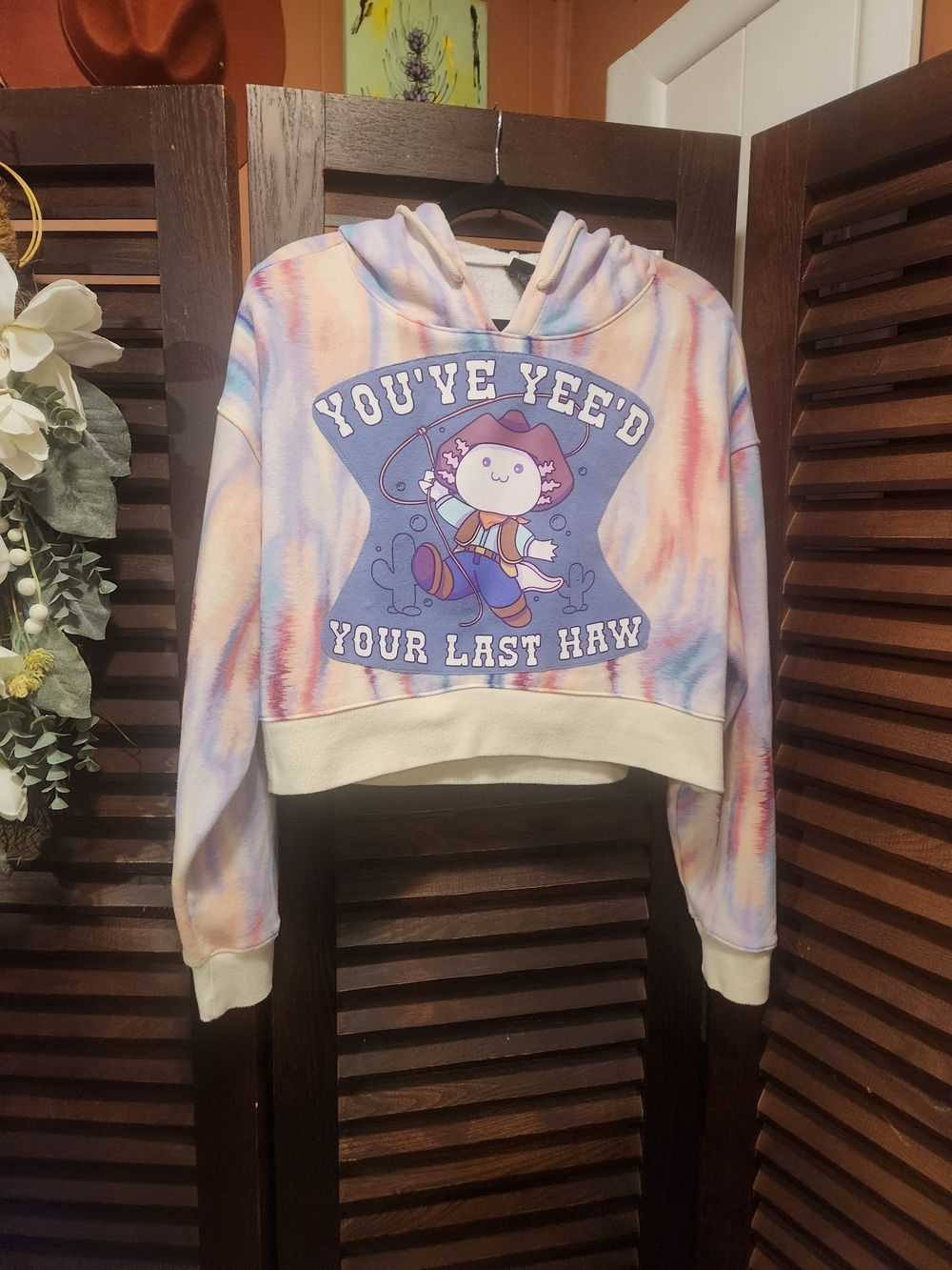 wild fable Pastel Tie-Dye Cropped Hoodie - Upcyled design